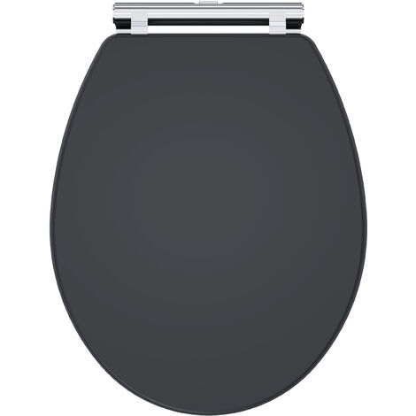 Balterley Swynnerton Traditional Bathroom Soft Close Wooden Toilet Seat, Dark Grey