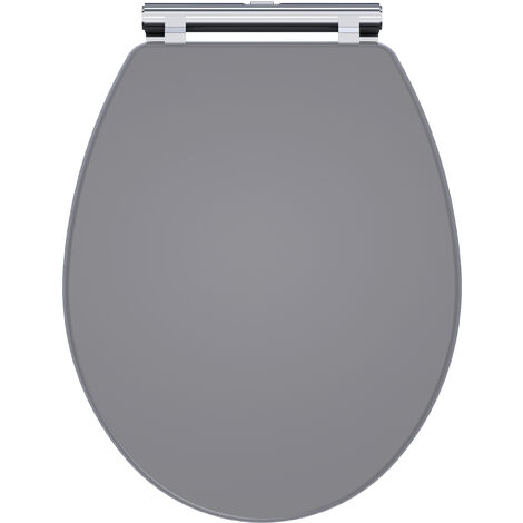 Balterley Swynnerton Traditional Bathroom Soft Close Wooden Toilet Seat, Satin Grey