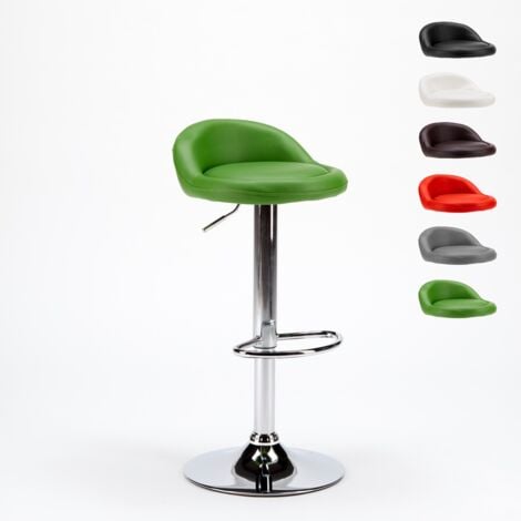 SUPERSTOOL Baltimora Chrom Kunstleder Hocker für Küche und Bar Farbe: Grün