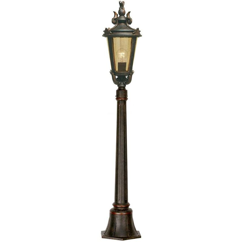 Elstead Lighting - Elstead Baltimore - 1 Light Medium Outdoor Post Lantern Weathered Bronze IP44, E27