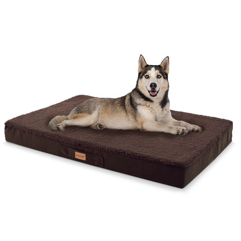 Balu coussin pour chien lavable orthopédique antidérapant mousse à mémoire respirante Taille L (100 x 10 x 65 cm) - Marron Foncé - Marron Foncé