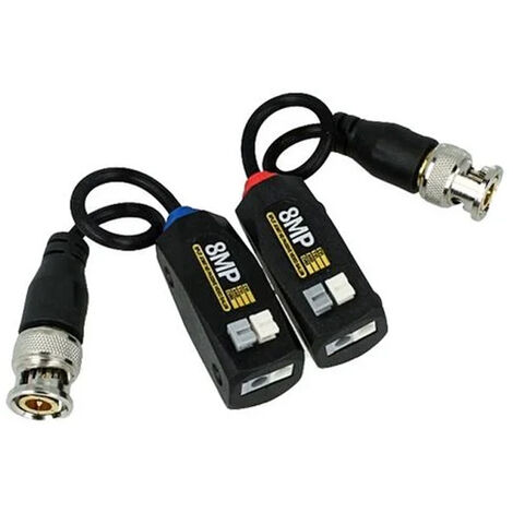 Trade Shop - 4x Connettori Adattatori 12v Balun Bnc Jack Rca Per Dvr  Sorveglianza Telecamere -4x Bnc Video Maschio 