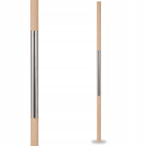 Baluster - 90 cm - Eiche und Edelstahl - Elegantes Design - Optimale Sicherheit