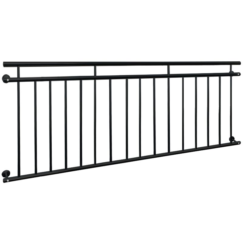 Ecd Germany - Garde-corps Balcon Français Juliet - 225 x 90 cm - avec 16 Barres de Remplissage - Noir - en Acier Enduit de Poudre - Balustrade de