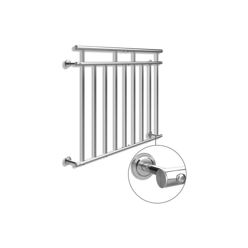 Balustrade de balcon, 128 cm x 90 cm en inox - Acier