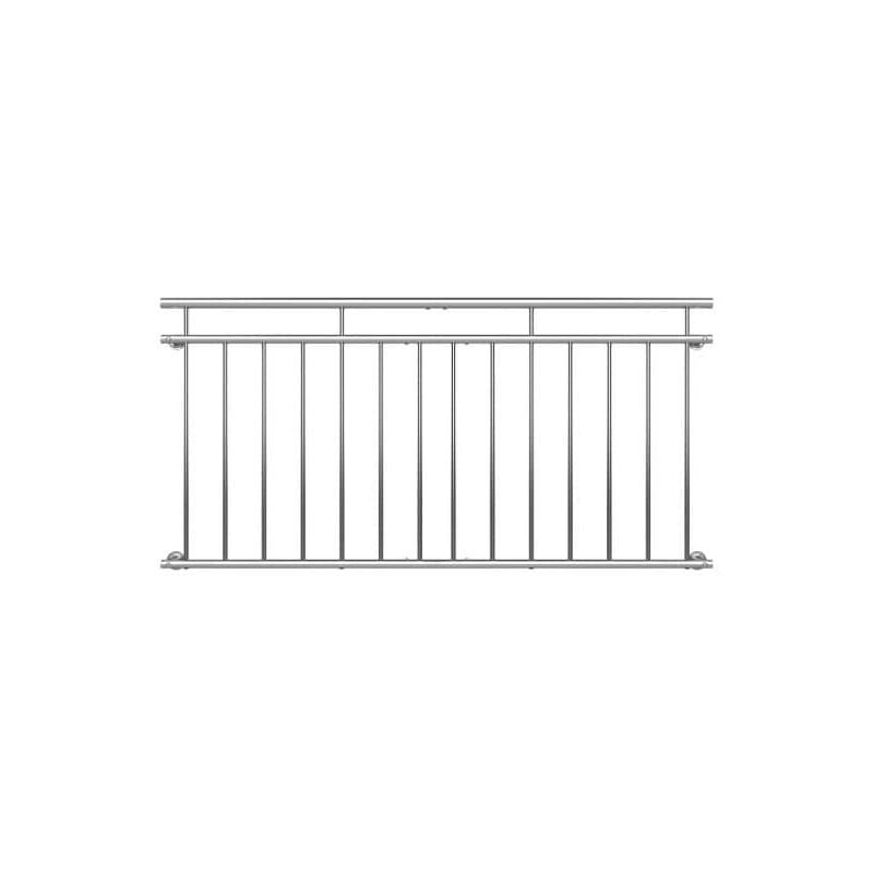 Balustrade de balcon, 184 cm x 90 cm en inox - Acier
