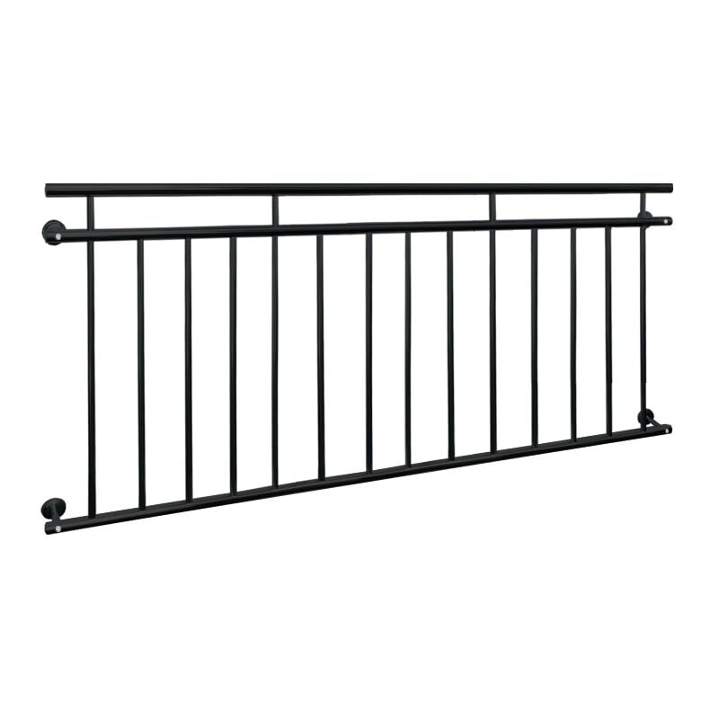Ecd Germany - Garde-Corps Balcon Français - 184 x 90 cm - Noir - Acier Peint par Poudrage - Appui Rambarde Balustrade Grille de Sécurité Balcon
