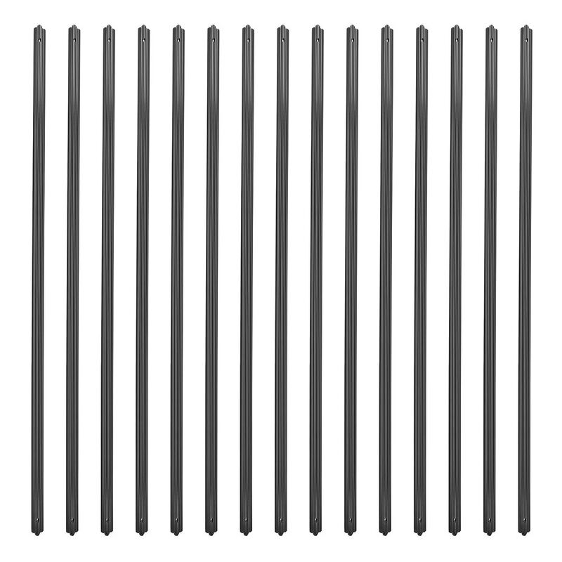 Balustres de terrasse plats et droits en aluminium de 32-1/4 pouces avec vis, paquet de 50 rampes de porche rainurées, balustrade de terrasse à