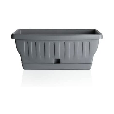 BAMA FIORIERA NATURA IN PLASTICA RETTANGOLARE 50 CM COLORE GRIGIO