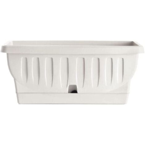 BAMA FIORIERA NATURA IN PLASTICA RETTANGOLARE 60 CM COLORE BIANCO