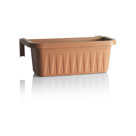 BAMA S.P.A Vaso Fioriera Rondine da Balcone Plastica Regolabile 50 CM Terracotta