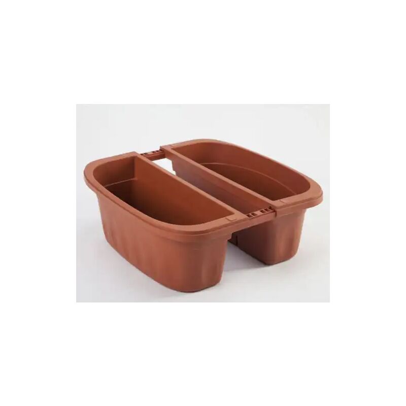 Fioriera Doppia Balcone Autoreggente 40 Cm In Plastica Klunia Terracotta Bama