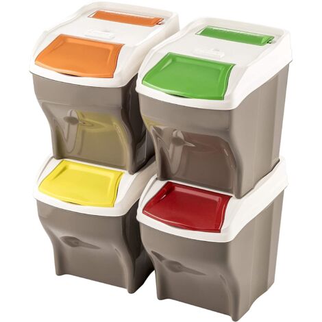 Arterby's Adesivi Per Raccolta Differenziata - Etichette Colorate Per Riciclo Plastica, Carta, Vetro