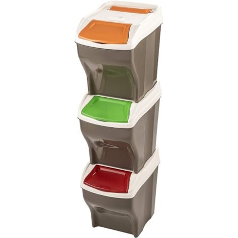 AUTRES Bama Pattumiera SET 3 SECCHI per Raccolta Differenziata 81 Lt cm 30x40x37,5h