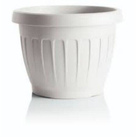 Bama vaso da giardino tondo &quotTERRA&quot in plastica 30 cm bianco
