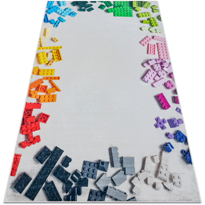 BAMBINO 38480 washing carpet Construction kit for children anti-slip - grey / yellow multicolour 120x170 cm