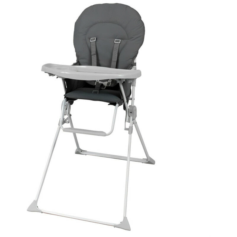 bambisol chaise haute fixe avec tablette réglable en profondeu grise