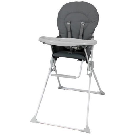 BAMBISOL Chaise haute fixe avec tablette réglable en profondeur, gris
