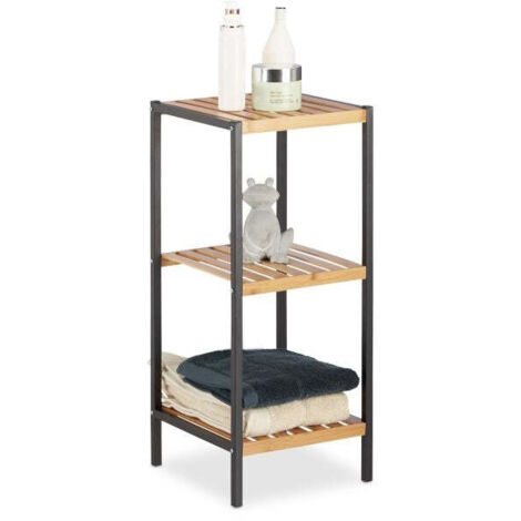 Bamboo and steel shelf