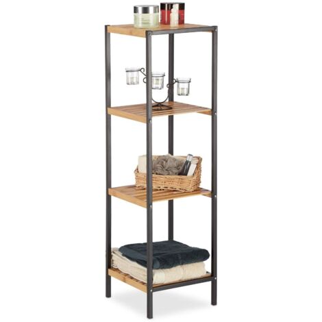 Bamboo and steel shelf
