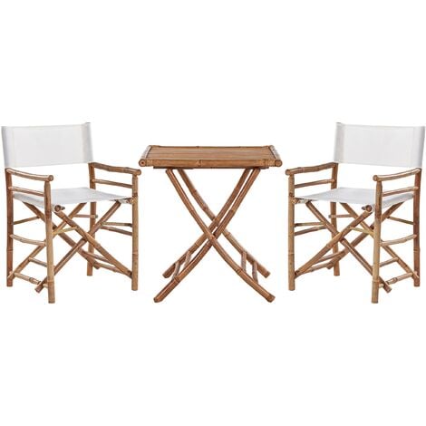 main image of "Bamboo Bistro Set 2 Folding Directors Chairs and Side Table Molise/Spello"