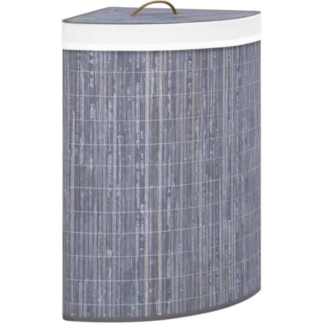 Bamboo Corner Laundry Basket Grey 60 L vidaXL