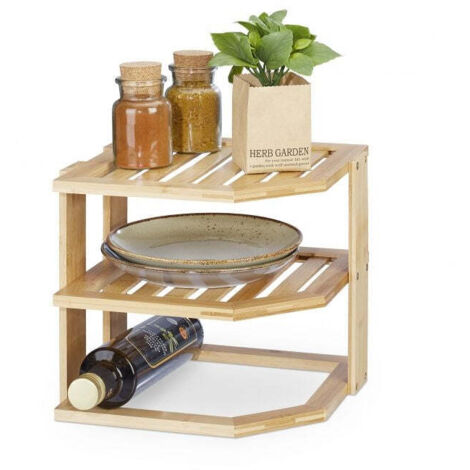 Bamboo corner shelf for the kitchen
