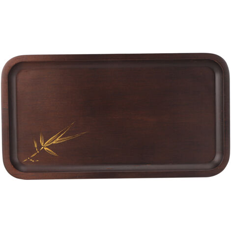 Bamboo Food Serving Plate Rectangular Tea Tray Snack Platter Household Kitchen AccessoryL