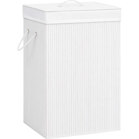 Bamboo Laundry Basket White 72 L