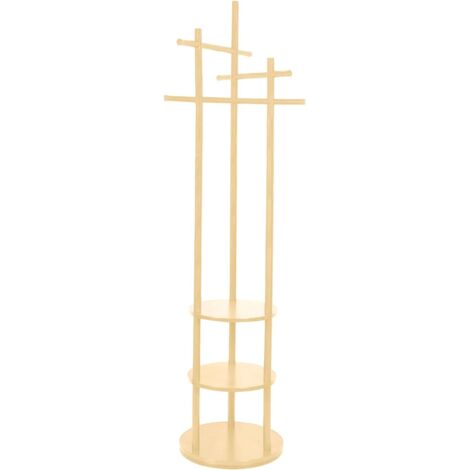 Bamboo Legs Coat Rack: Solid Clothes Rack with Stable Base, Cloakroom, Entrance Coat Holder, Maximum Load 15 kg, Ideal for Home, Bedroom, Living Room – 155 x 38 x 30.5 cm – Original Colour