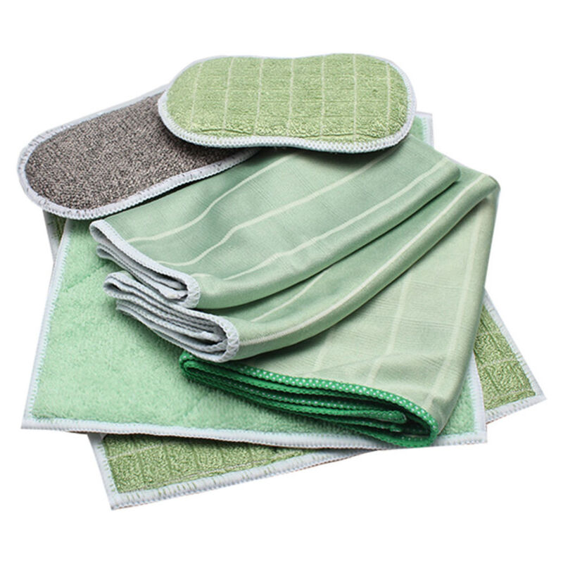 Sjqka - Bamboo Microfiber Cleaning Cloths-6PK, Microfiber Cloth, Cleaning Towels, Glass Cleaning Cloths for Glass Windows Mirrors Tiles Bodywork