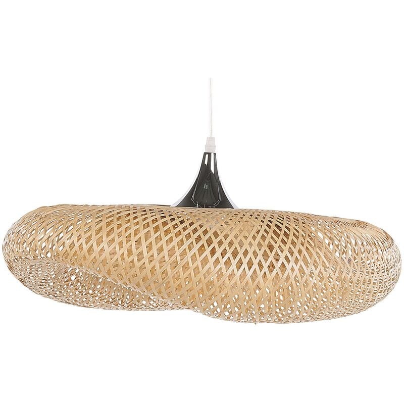 Beliani - Boho Pendant Lamp Bamboo Wood One Light Dining Room Light Wood Boyne - Light Wood