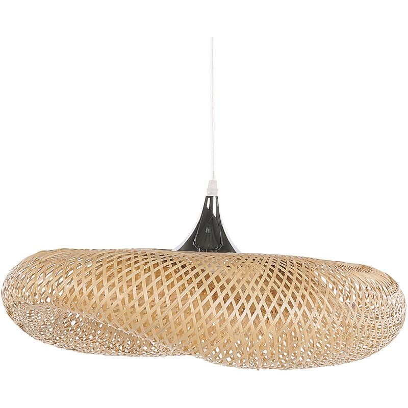 Beliani - Boho Pendant Lamp Bamboo Wood One Light Small Dining Room Light Wood Boyne - Light Wood