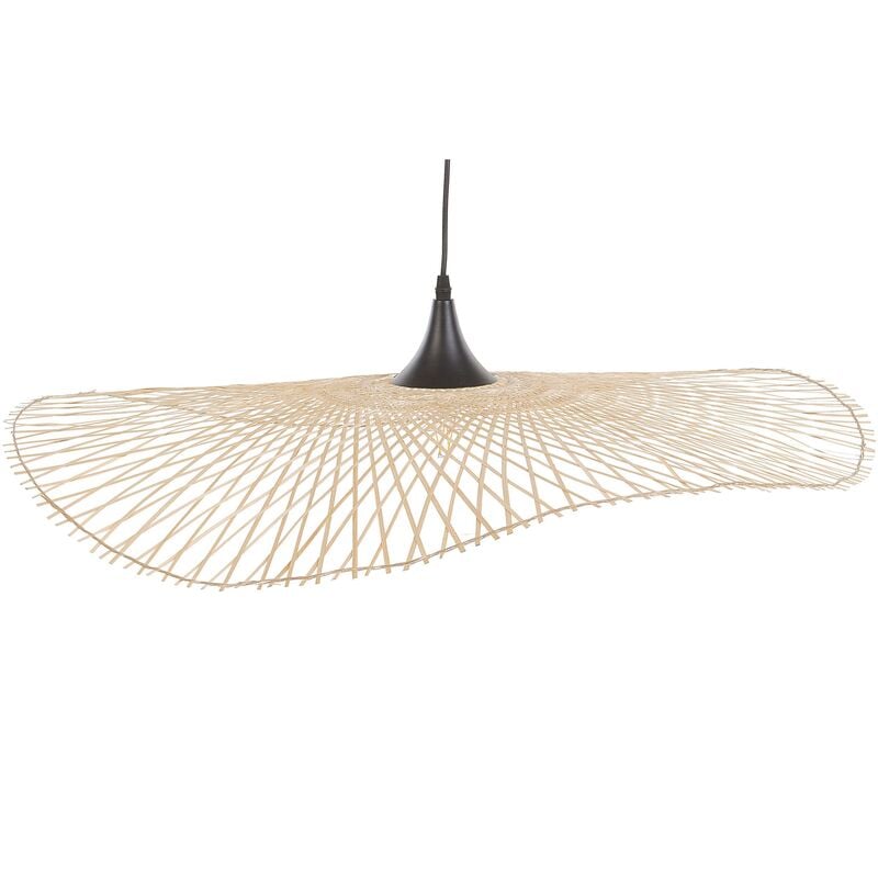 Beliani - Boho Modern Ceiling Pendant Lamp Oval Shape Bamboo 80 cm Light Wood Floyd