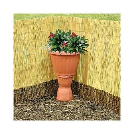 Bamboo Slat Natural Garden Fence Screening Roll Leaf Trellis Trelis Privacy Border Wind Sun Protection Outdoor Patio Fence (1 x 3m Reed Screening)