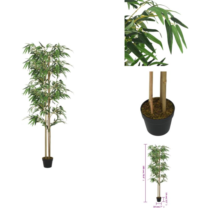 Vidaxl - Bambou artificiel 1216 feuilles 180 cm vert - Bambou Artificiel - Plante Artificielle - Décoration Intérieure - Décoration Extérieure