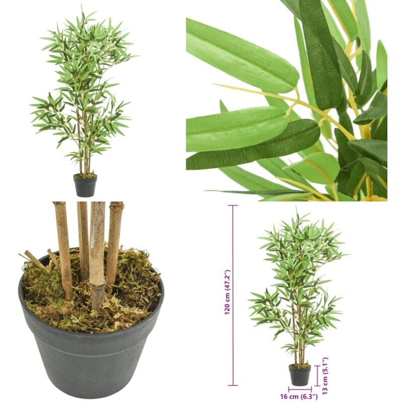 Vidaxl - Bambou artificiel 552 feuilles 120 cm vert - Bambou Artificiel - Plante Artificielle - Décoration Intérieure - Décoration Extérieure