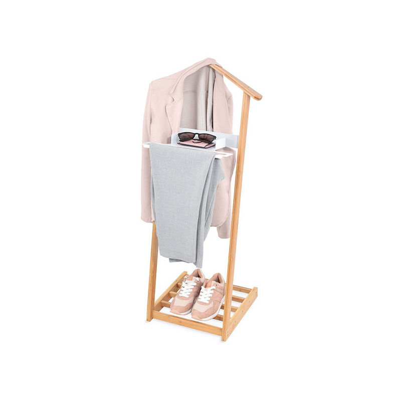 EDM - Bambou linge butler avec plateau de chaussures 43,5x34x102cm