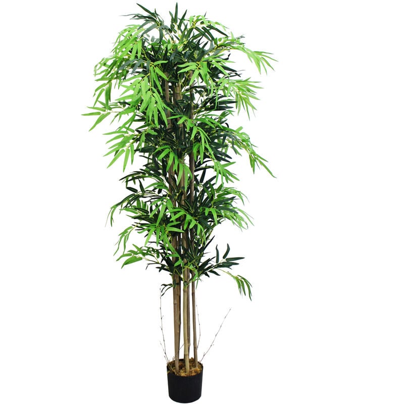 Bambou Plante Arbre Artificielle Artificiel 180cm avec Bois véritable Domaine Interne Decovego
