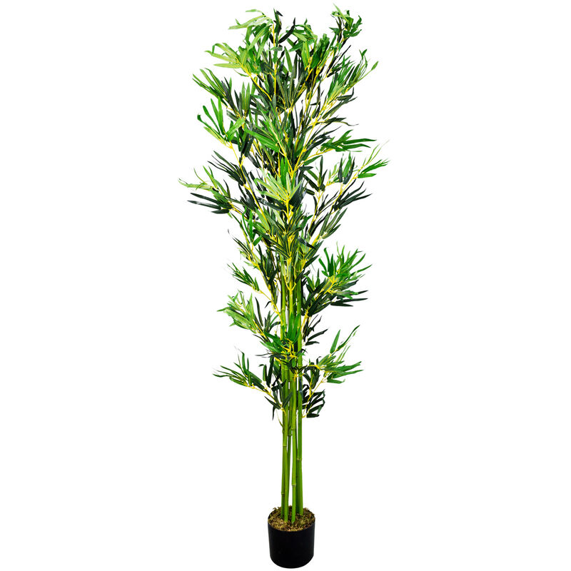 Decovego - Bambou Plante Arbre Artificielle Artificiel Plastique 180cm avec Bois Véritable Domaine Interne