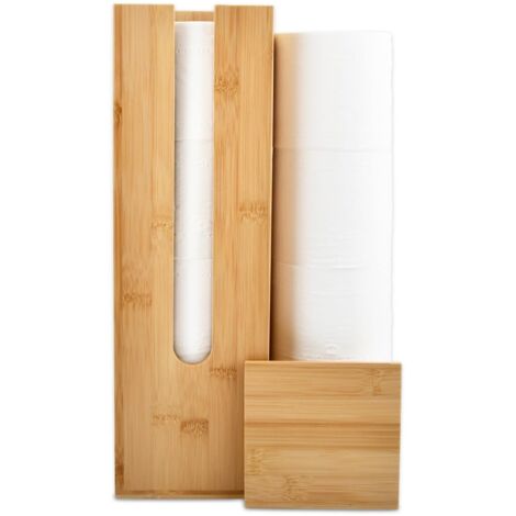 Bambou Support de Papier Toilette, Bois Rangement de Papiers Toilette pour 4 Rouleaux de Papiers, Porte Papier Toilette sur Pied, Support Papier Toilette Support de Rouleau de Papier Toilettes