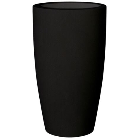 MOOVERE 70 haut et rond Jardinière d'intérieur et d'extérieur pour plantes et fleurs Très résistante au passage du temps. Fabriqué en polyéthylène en Espagne - Blanc