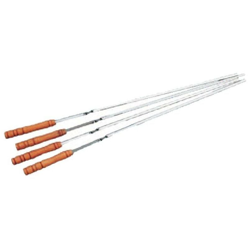 

bambu acc.barbacoa set 4 pinchos metal m-madera 42 cm 420102 - Mibricotienda