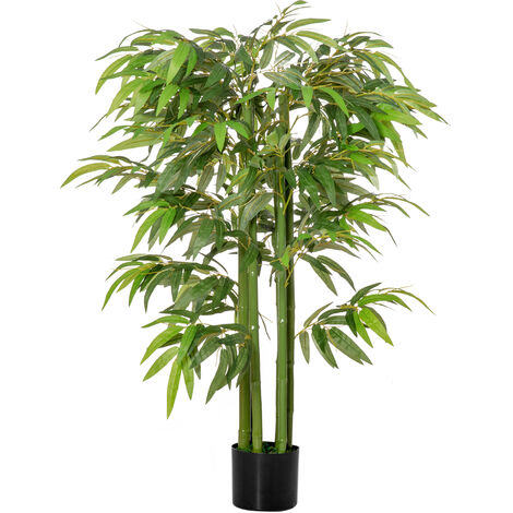 Bambú Artificial 140 cm con Maceta y Cañas Realistas Árbol Sintético Interior para Decoración de Hogar Oficina Interior
