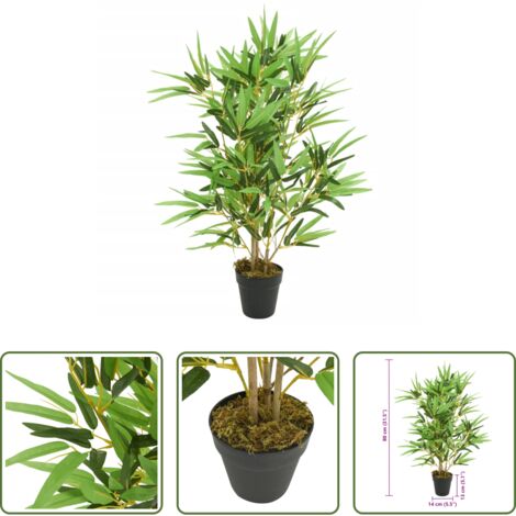 Bambù artificiale -  Albero Bambù Artificiale 368 Foglie 80 cm Verde