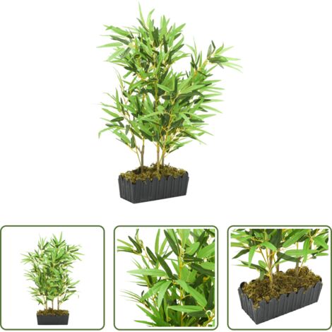 Bambù artificiale -  Albero Bambù Artificiale 500 Foglie 80 cm Verde