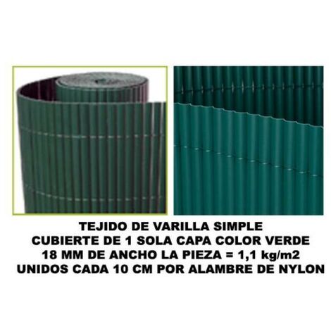 bambu cañizo pvc 1 cara 18 mm color verde 200x500 cm mz8006