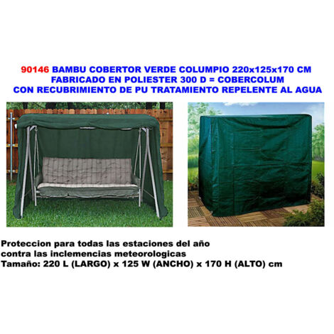 BAMBU COBERTOR VERDE COLUMPIO 220x125x170 CM POLIESTER RECUBR.PU