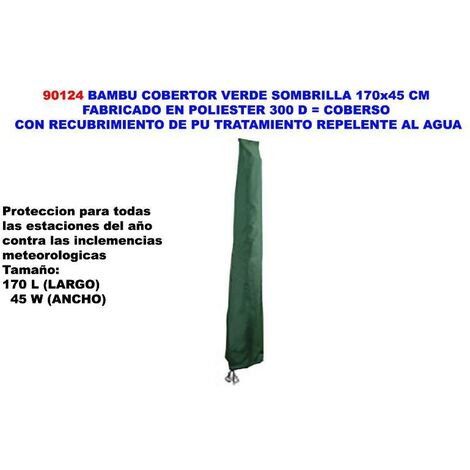 bambu cobertor verde sombrilla 170x45 cm poliester recubrim.pu