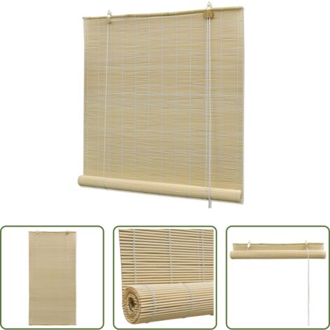 Bambú natural - Persianas enrollables de bambú natural 140x160 cm